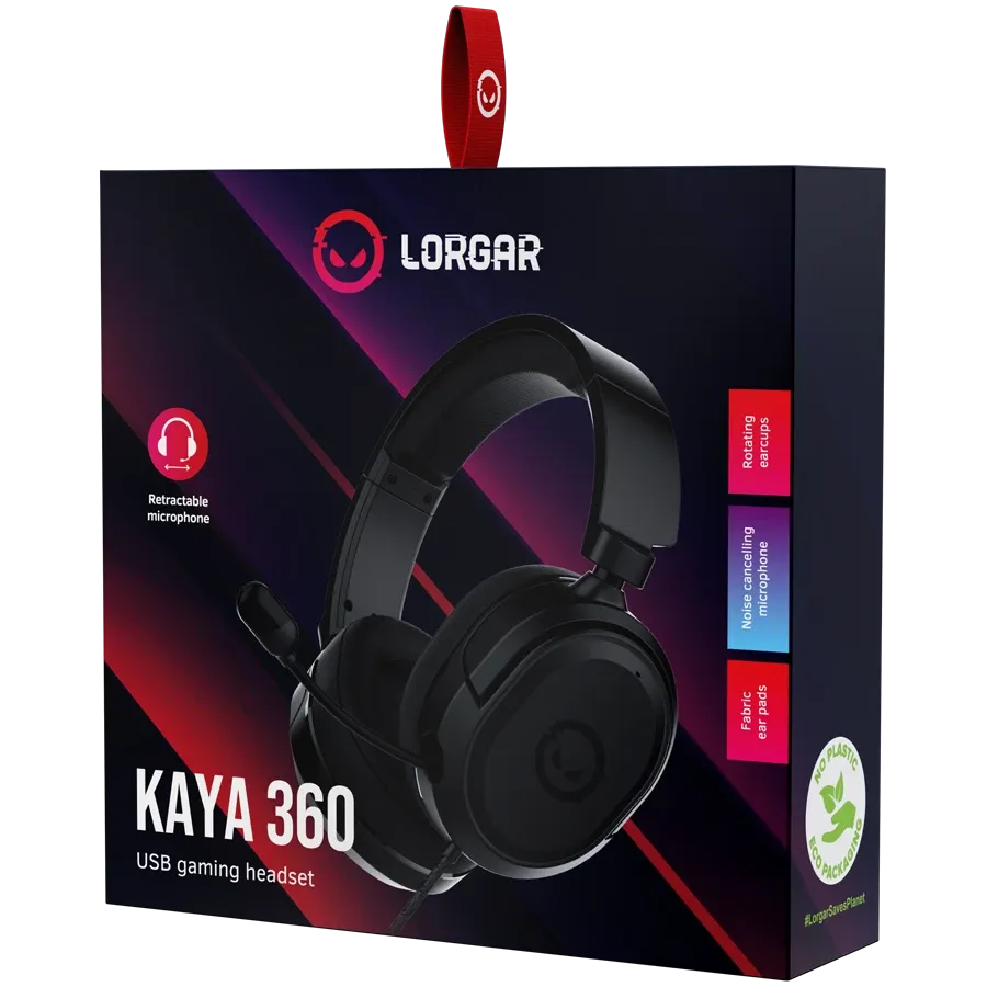 LORGAR KAYA 360 USB GAMING HEADSET BLACK