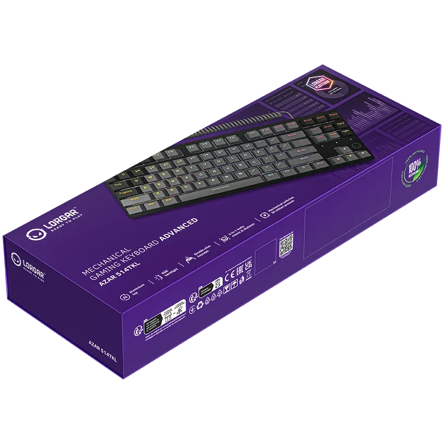 LORGAR MECHANICAL GAMING KEYBOARD ADVANCED AZAR 514 BLACK