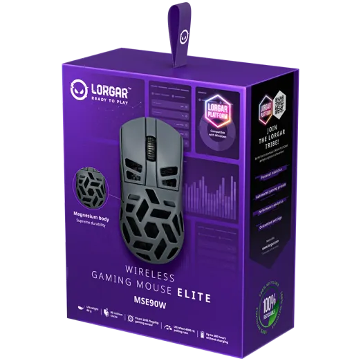 LORGAR WIRELESS GAMING MOUSE ELITE MSE90W