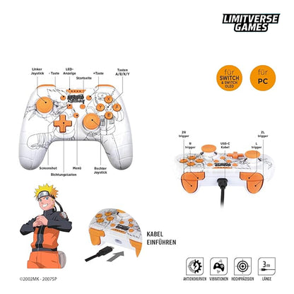 KONIX Naruto Shippuden Wired Controller for Nintendo Switch and PC
