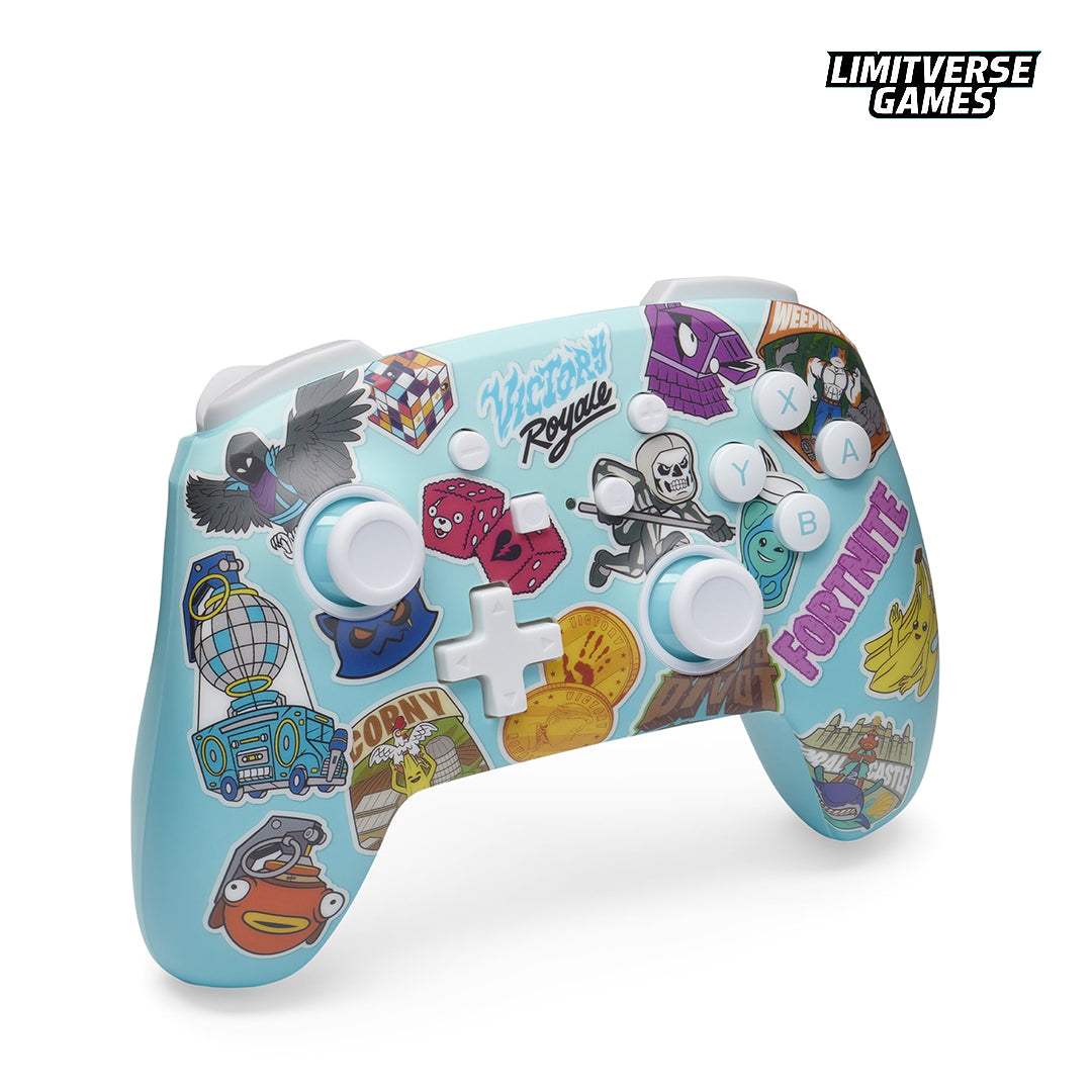 PowerA Enhanced Wireless Controller for Nintendo Switch - Fortnite Sticker Mania