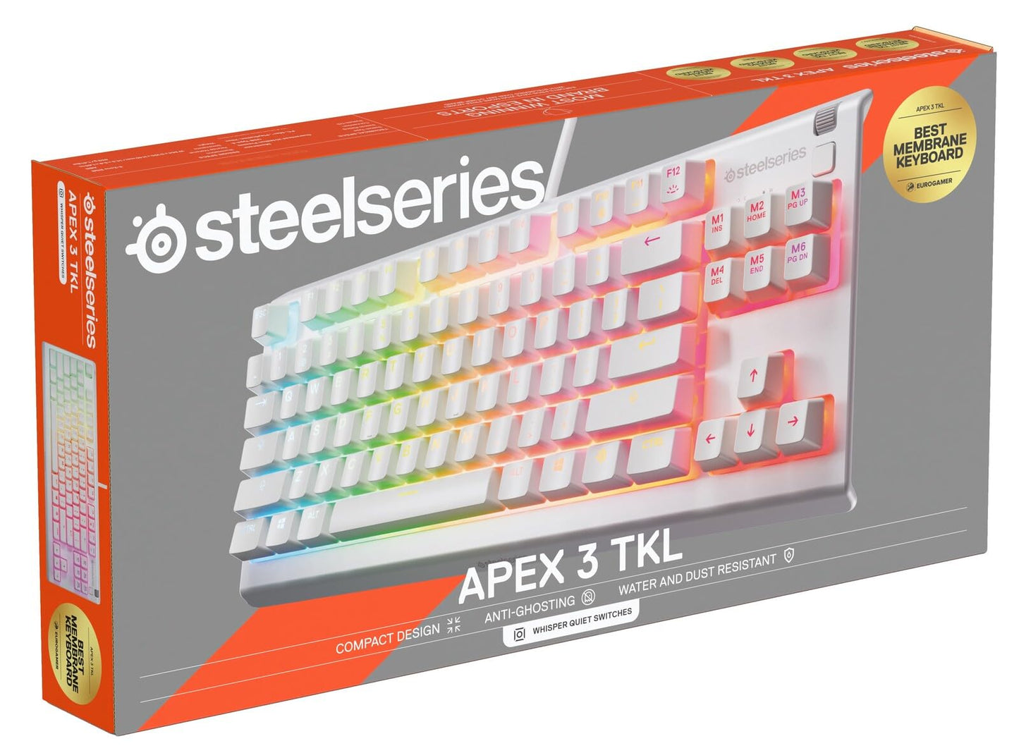 STEELSERIES APEX 3 TKL WHITE KEYBOARD