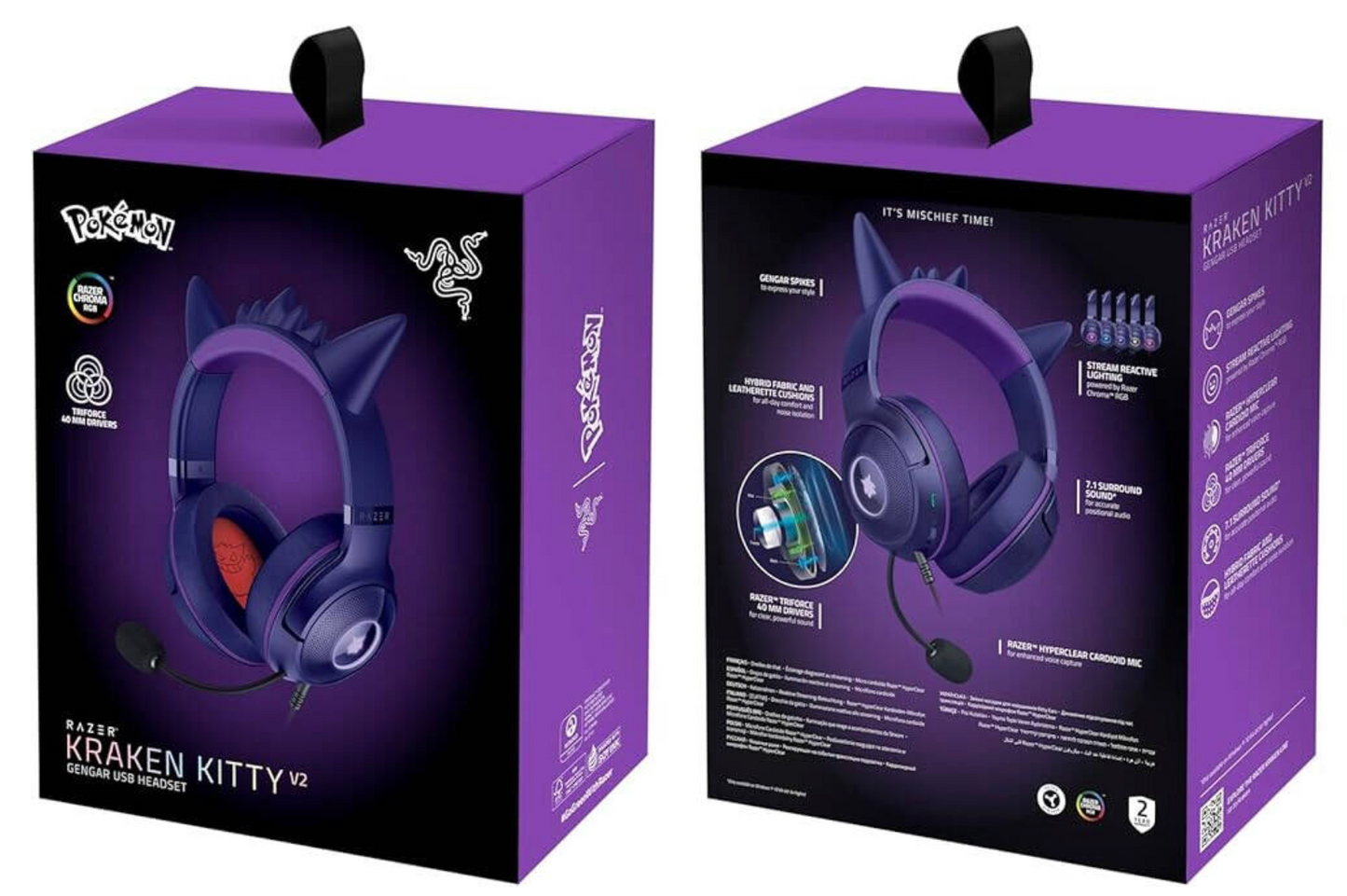 RAZER KRAKEN KITTY V2 HEADSET POKEMON GENGAR EDITION